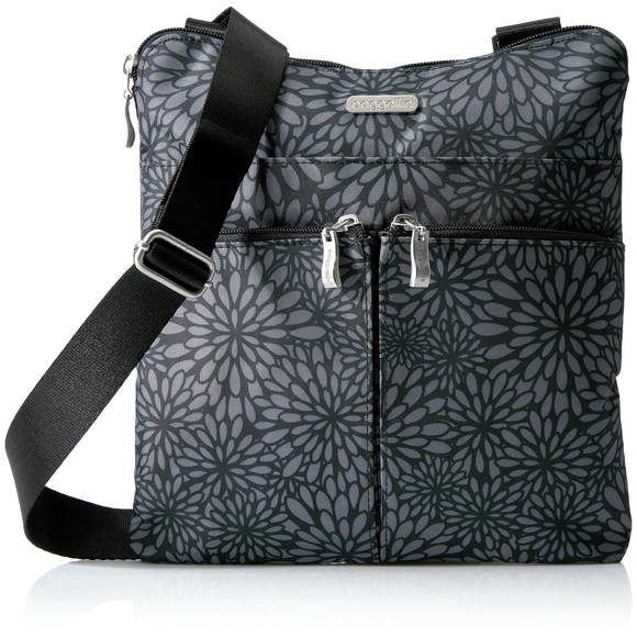 Baggallini Handbags - Baggallini Horizon Everyday Crossbody Bag Travel Organizer Black Print